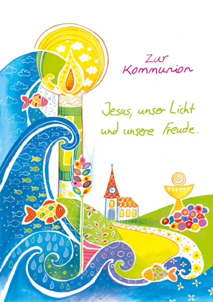 Klappkarte - Erstkommunion - Licht und Freude