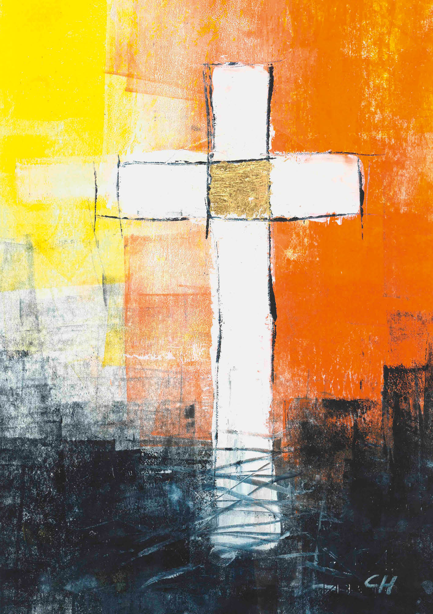 Kunst-Klappkarte - Das Kreuz im Licht