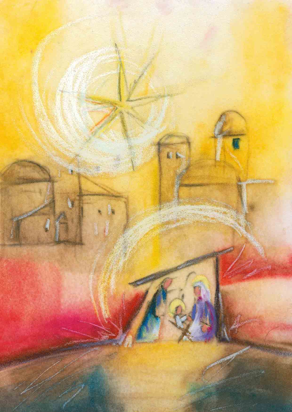 Kunst-Postkarte - Ein Licht über Betlehem Kunst-Postkarte - Ein Licht über Betlehem