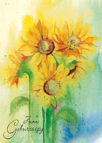Klappkarte - Sonnenblumen