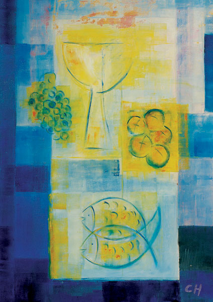 Kunst-Klappkarte - Erstkommunion - Lebenselemente