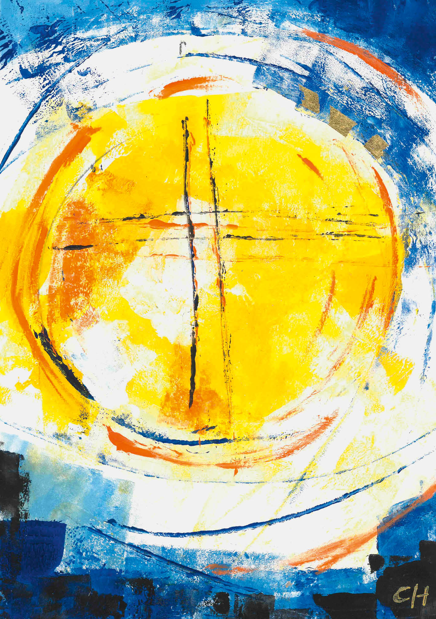 Kunst-Klappkarte - Gott sei mit Dir