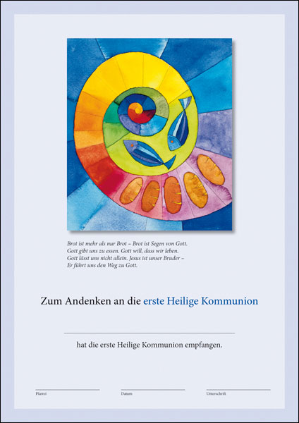 Urkunde zur Erstkommunion Urkunde zur Erstkommunion