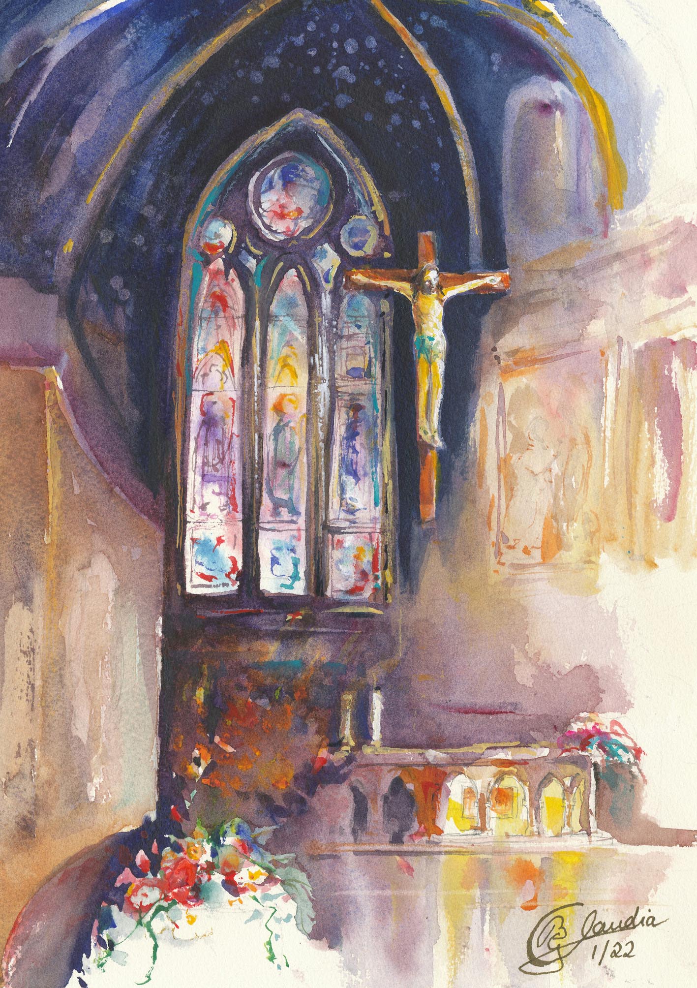 Klappkarte - In Gottes Haus geborgen