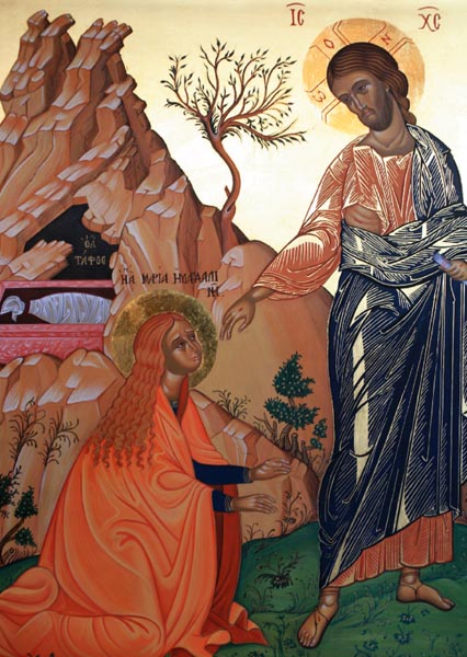 Klappkarte - Der Auferstandene und Maria Magdalena