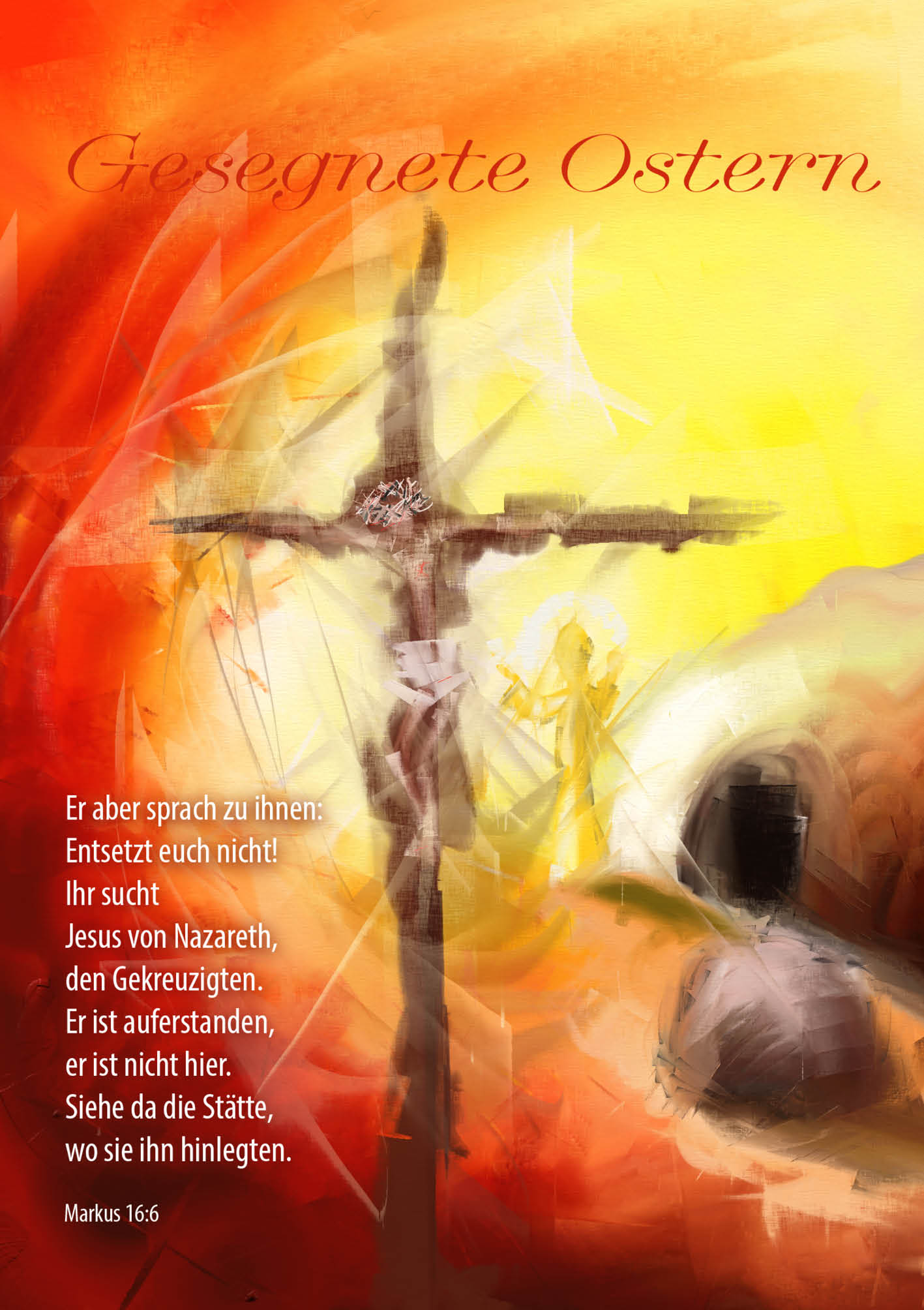 Kunst-Klappkarte - Auferstehung zum Leben