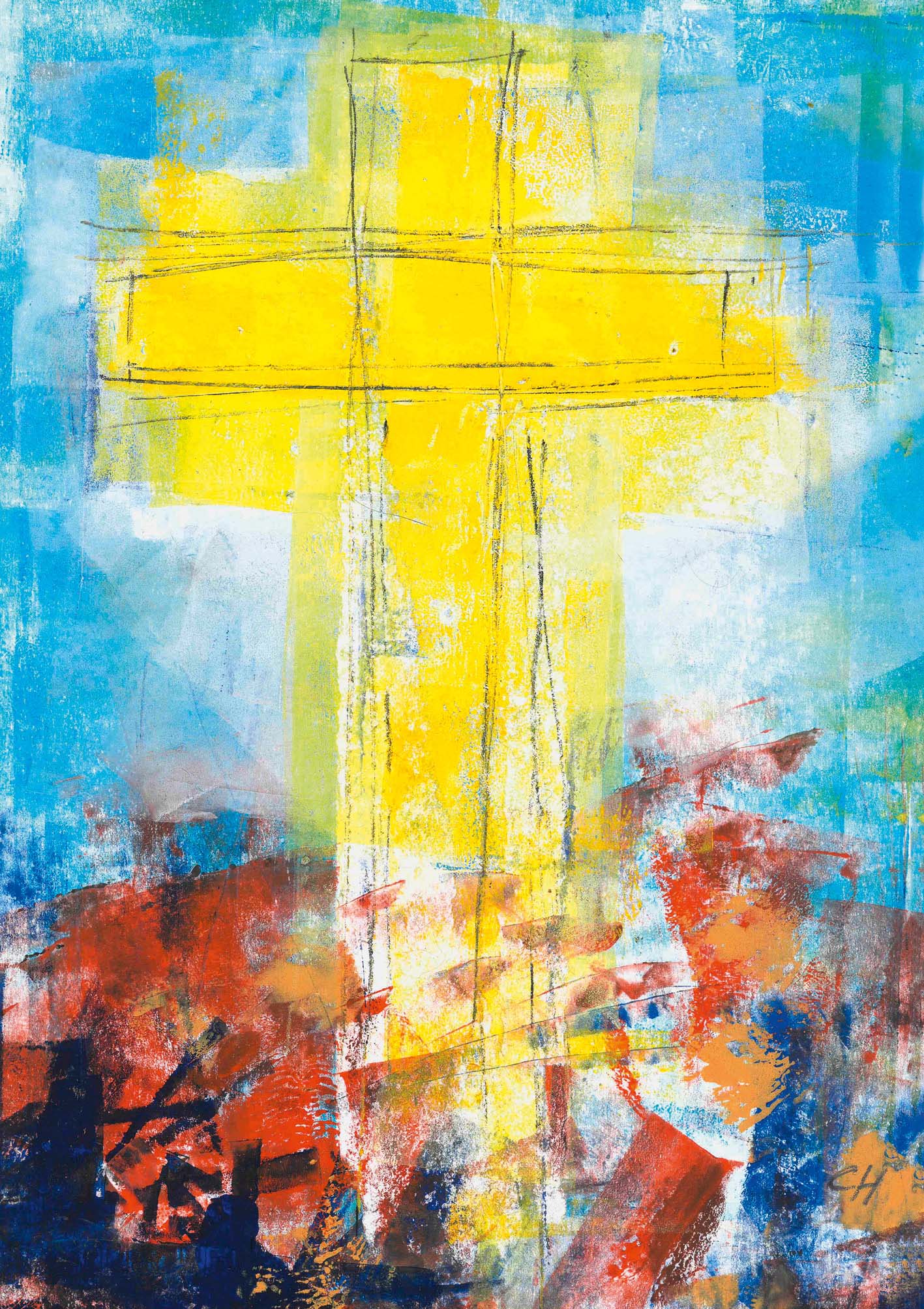 Kunst-Klappkarte - Das Kreuz im Licht der Auferstehung Kunst-Klappkarte - Das Kreuz im Licht der Auferstehung