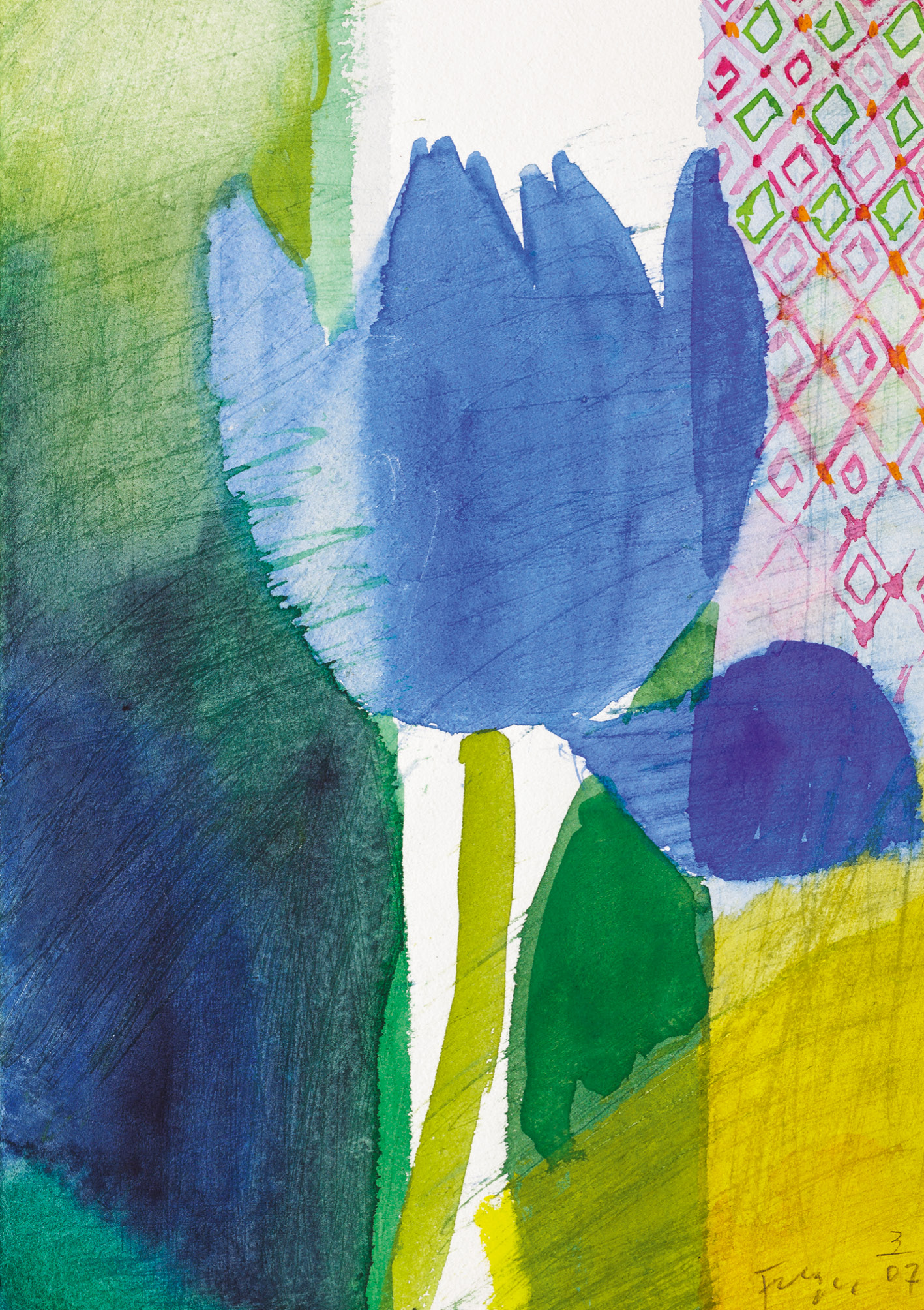 Kunst-Klappkarte - Andreas Felger - Sommertulpe