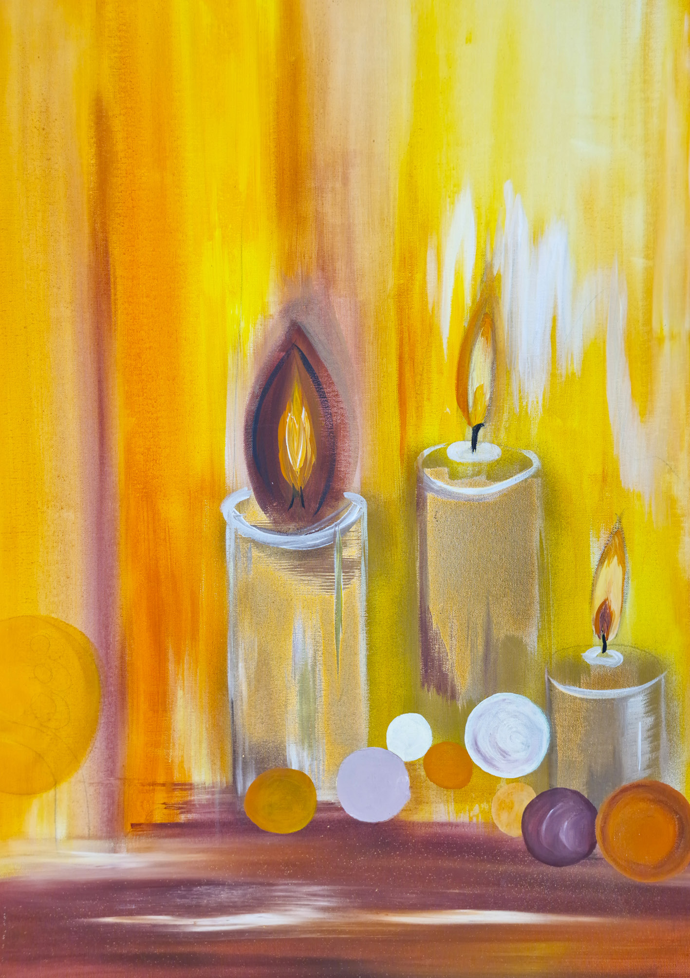Kunst-Klappkarte - Das Licht der Kerzen berührt die Herzen