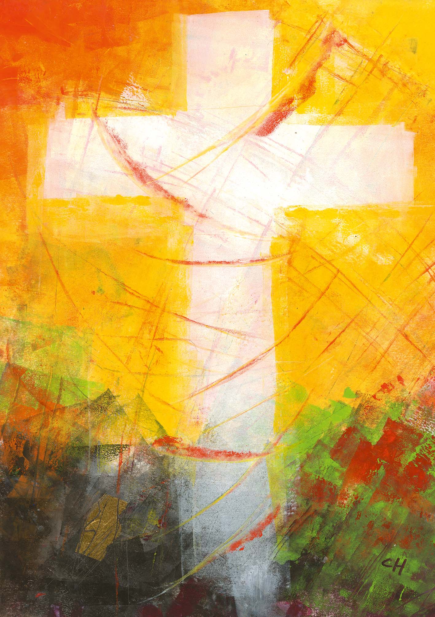 Klappkarte - Lebenshell erstrahlt das Kreuz Klappkarte - Lebenshell erstrahlt das Kreuz