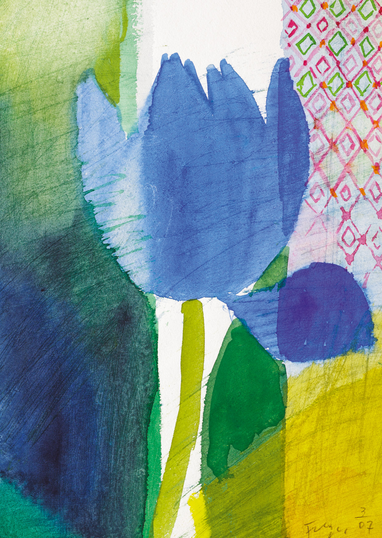 Kunst-Postkarte - Andreas Felger - Sommertulpe