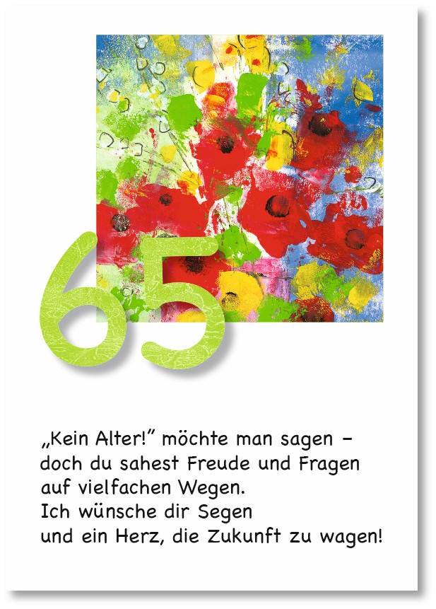 Klappkarte - Runder Geburtstag 65