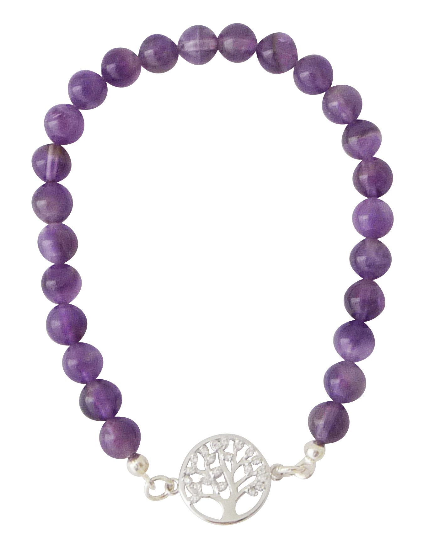 Halb-Edelstein-Armband mit Lebensbaum "Amethyst" Halb-Edelstein-Armband mit Lebensbaum "Amethyst"