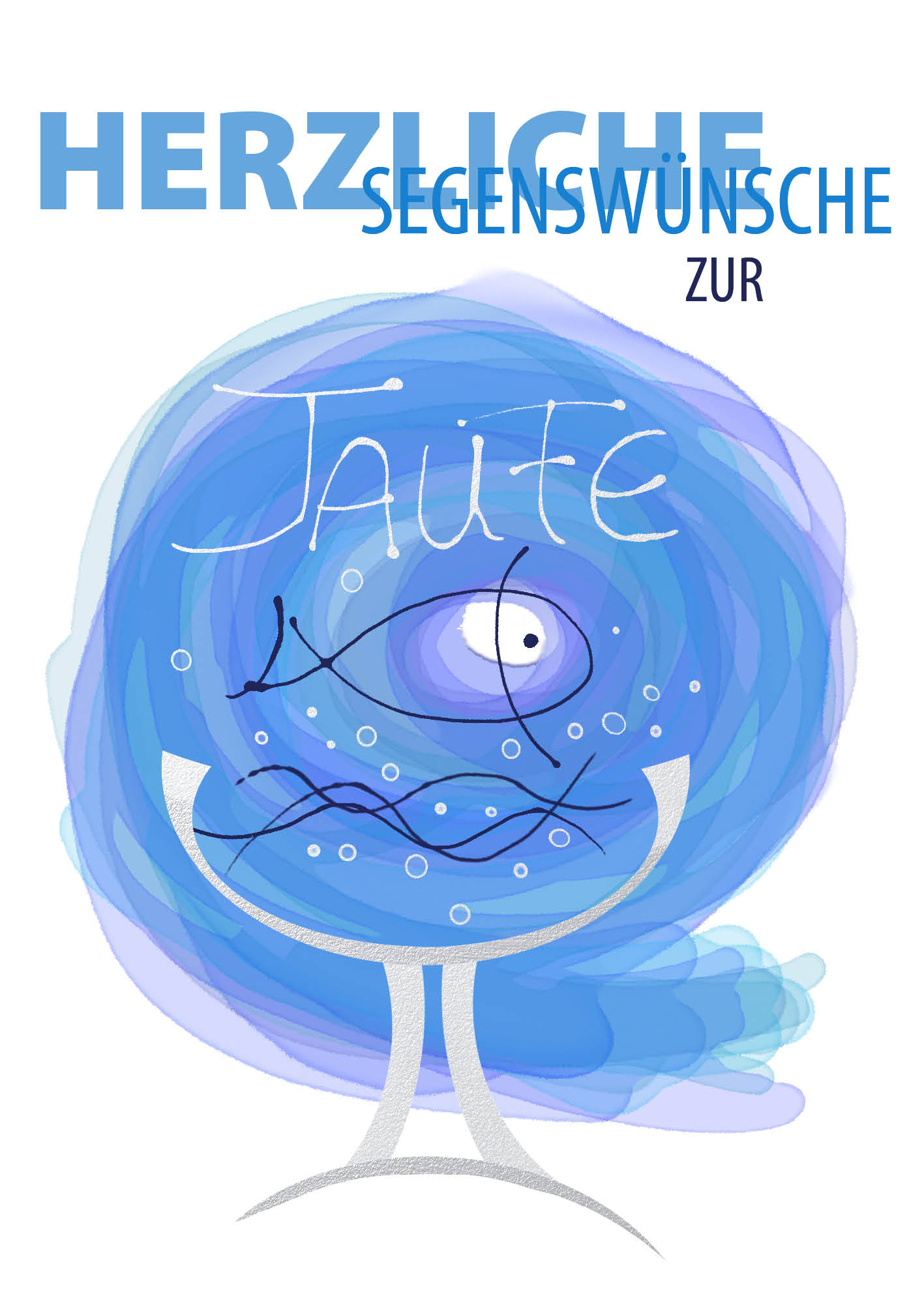 Kunst-Klappkarte - Durch die Taufe vereint