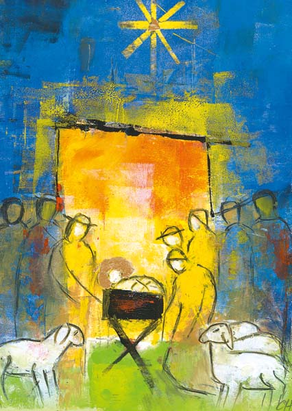 Kunst-Postkarte - An Weihnachten miteinander verbunden Kunst-Postkarte - An Weihnachten miteinander verbunden