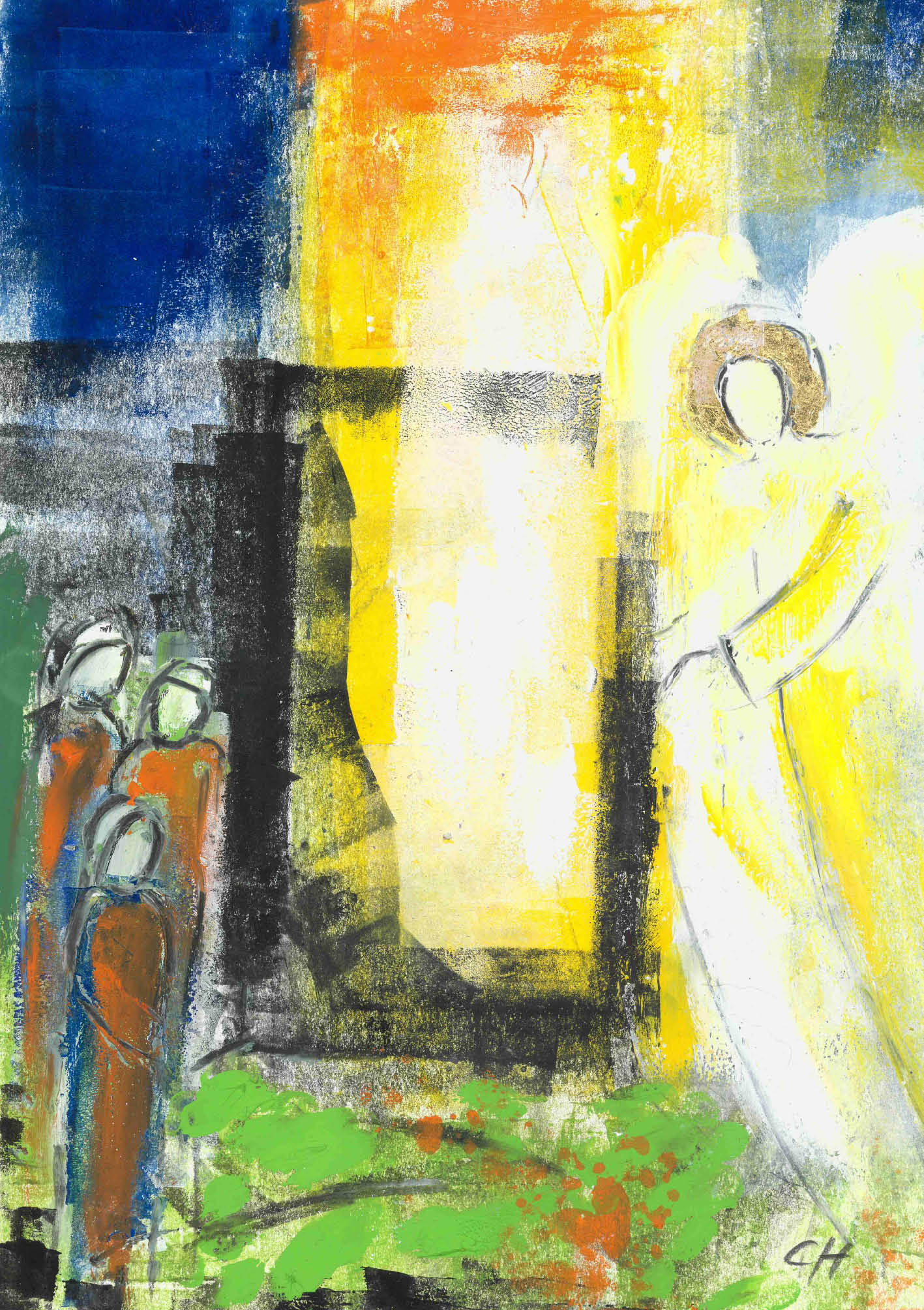 Kunst-Klappkarte - Das Grab ist leer