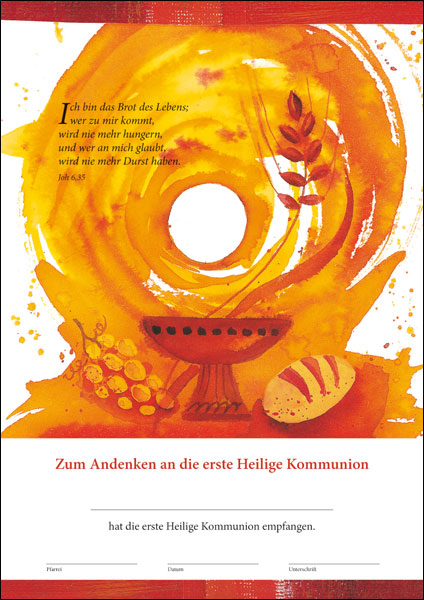 Urkunde zur Erstkommunion Urkunde zur Erstkommunion