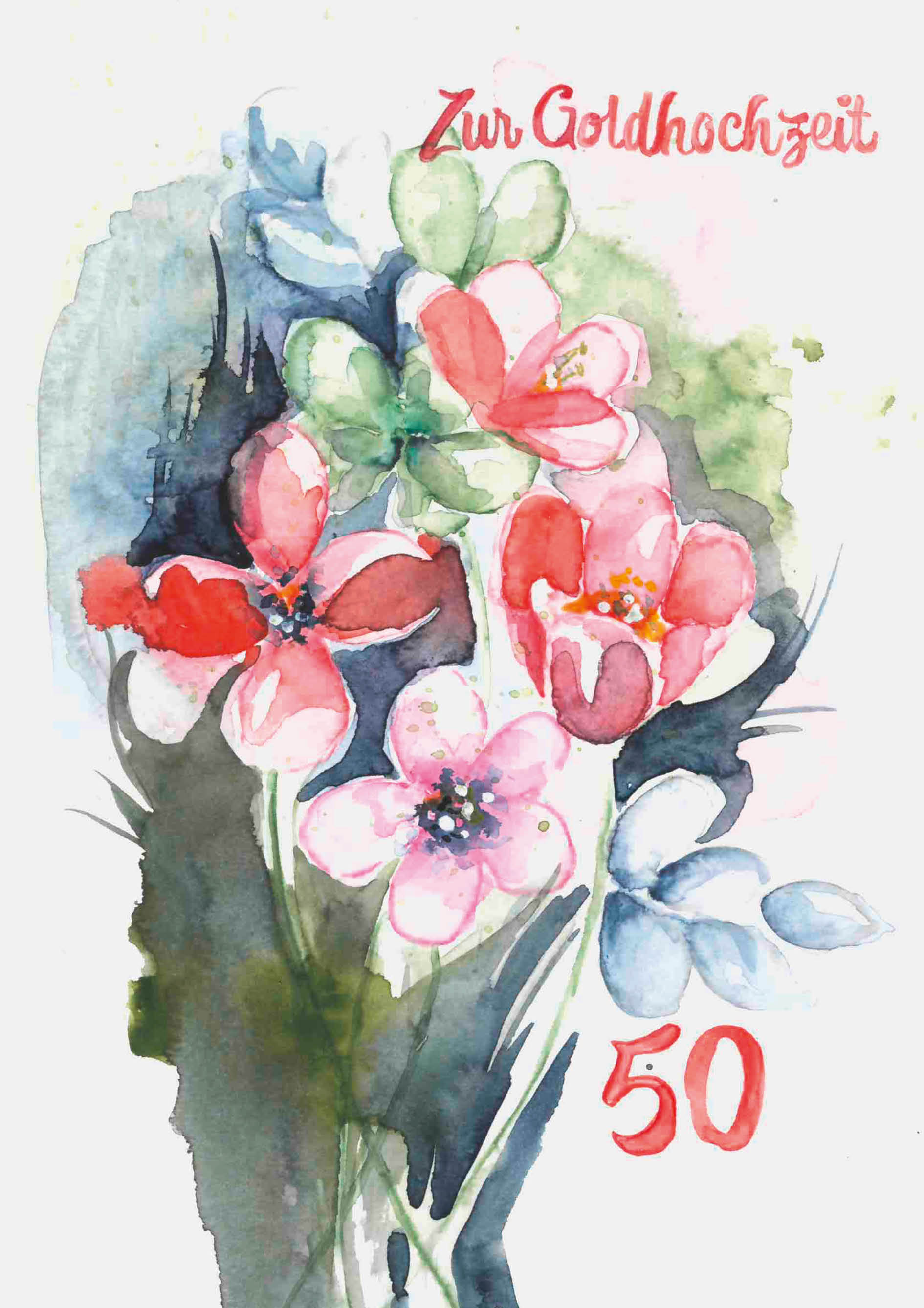 Kunst-Klappkarte - Blumen der Liebe Kunst-Klappkarte - Blumen der Liebe