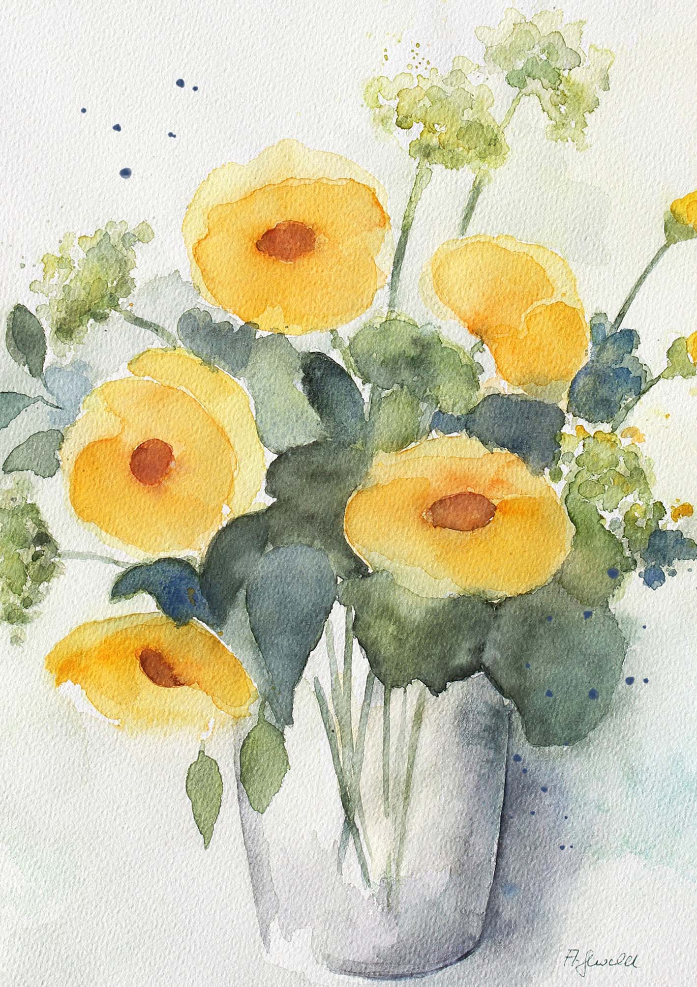 Kunst-Klappkarte - Blumen im Zeichen der Freude Kunst-Klappkarte - Blumen im Zeichen der Freude