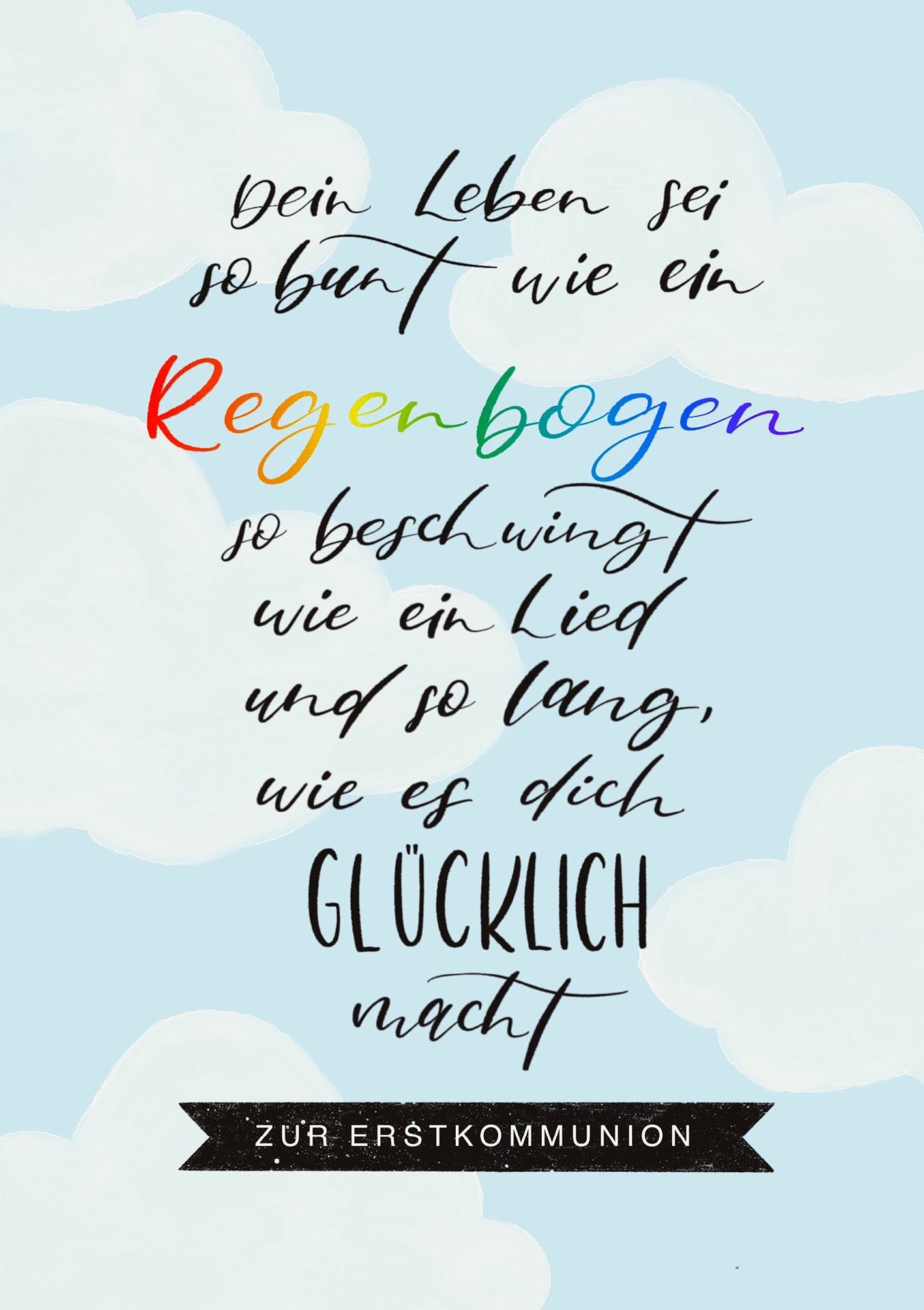 Kunst-Klappkarte - Ein Regenbogen für Dich Kunst-Klappkarte - Ein Regenbogen für Dich