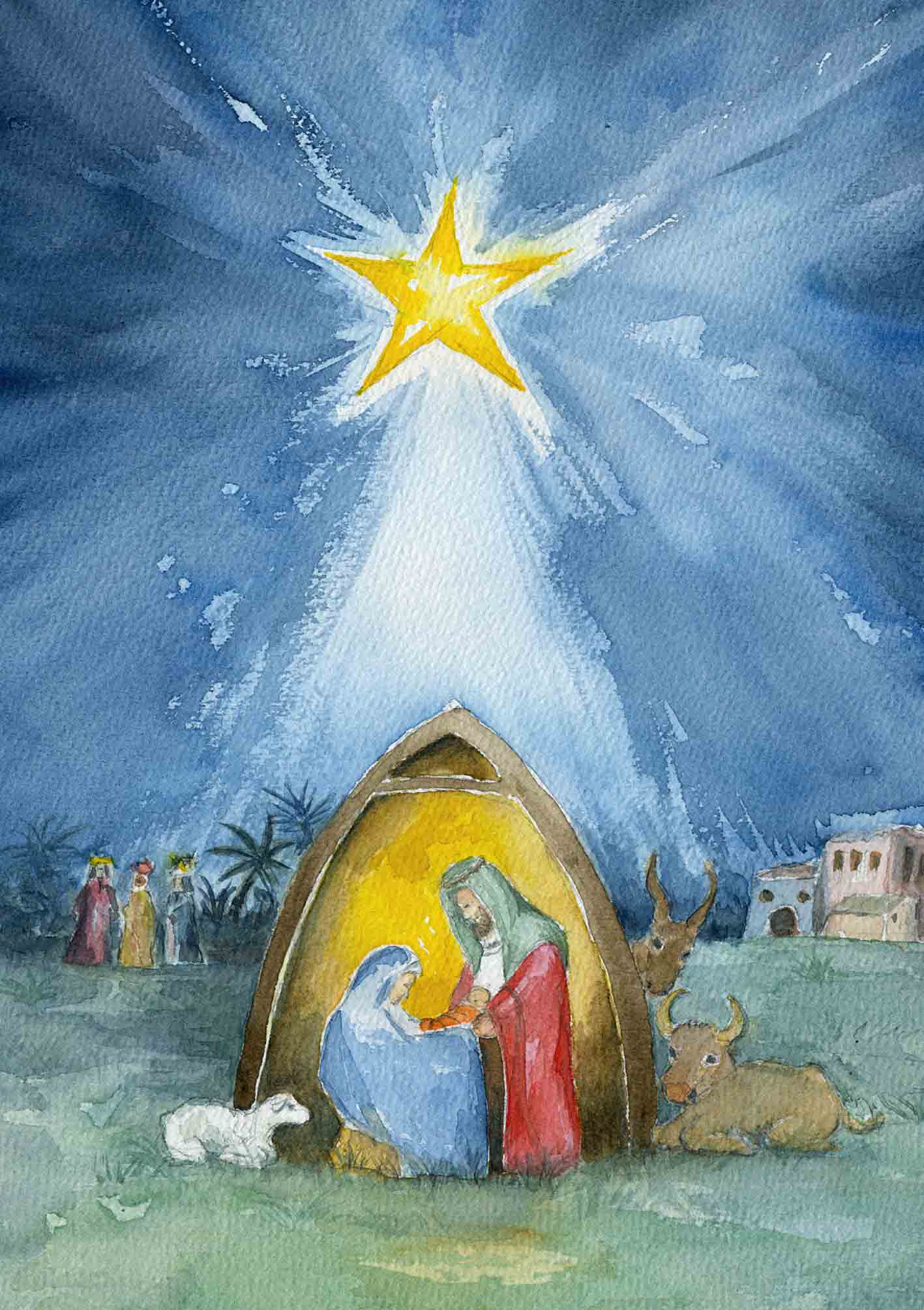 Kunst-Postkarte - Weihnachtsfriede Kunst-Postkarte - Weihnachtsfriede