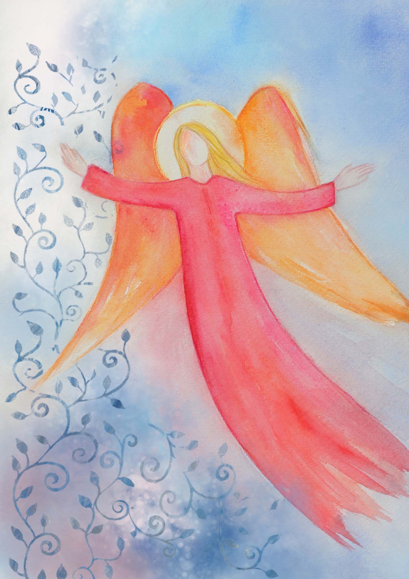 Kunst-Postkarte - Engel der die Liebe zaubert