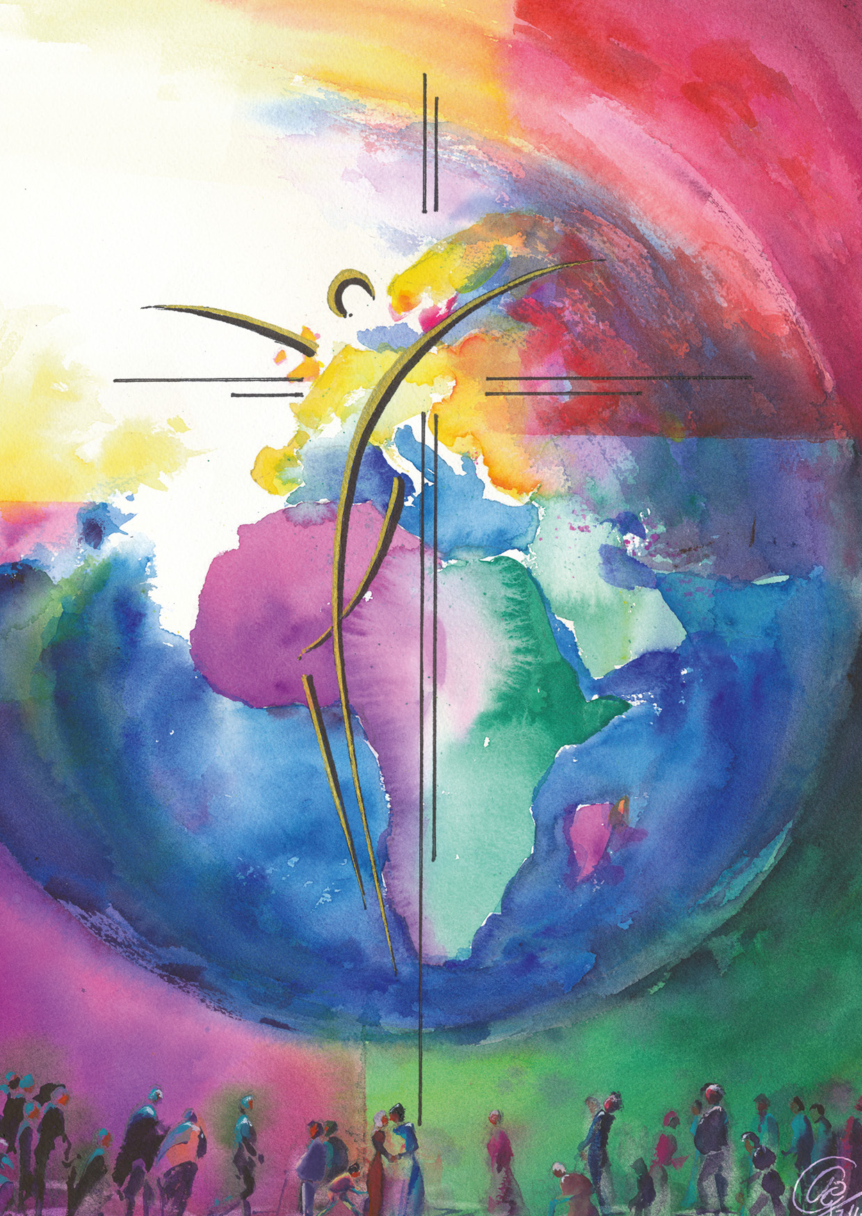 Kunst-Postkarte - Heil für die Welt