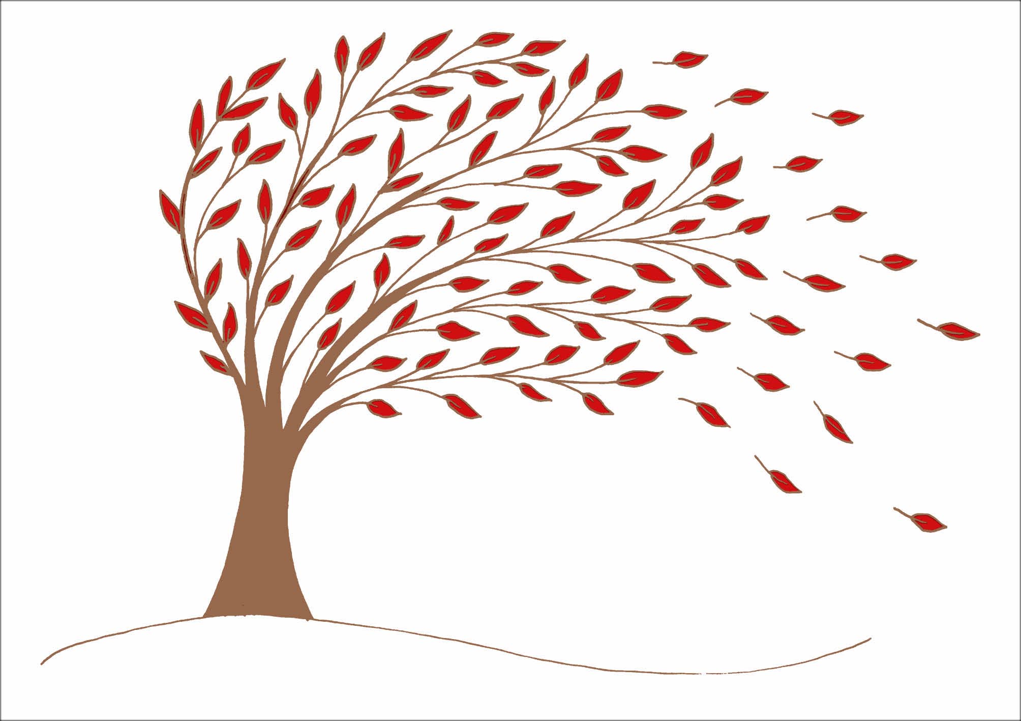 Premium-Klappkarte - Rote Blätter fallen Premium-Klappkarte - Rote Blätter fallen