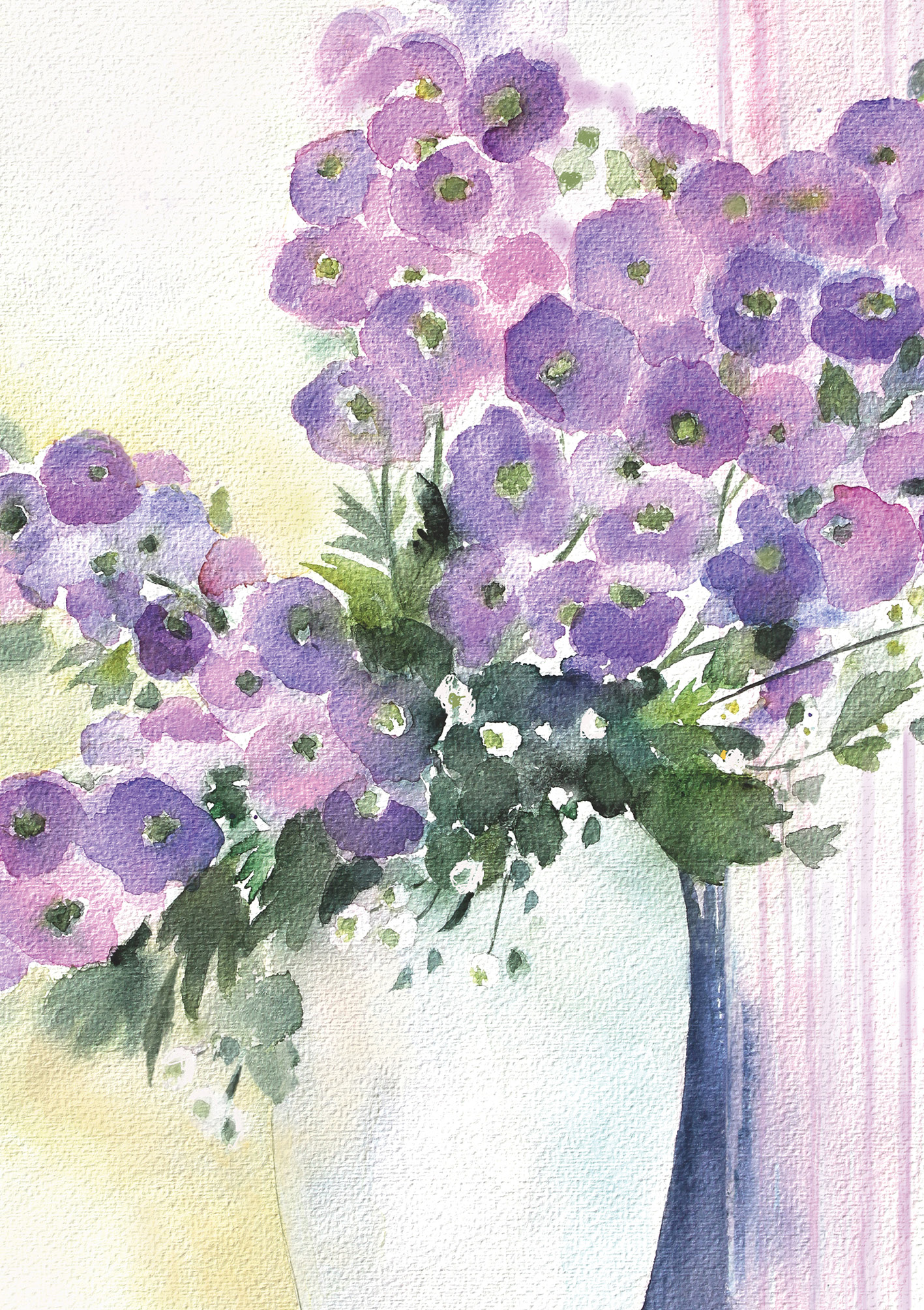 Kunst-Klappkarte - Blumen in Violett
