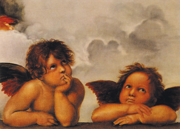 Kunst-Postkarte - Zwei Engel