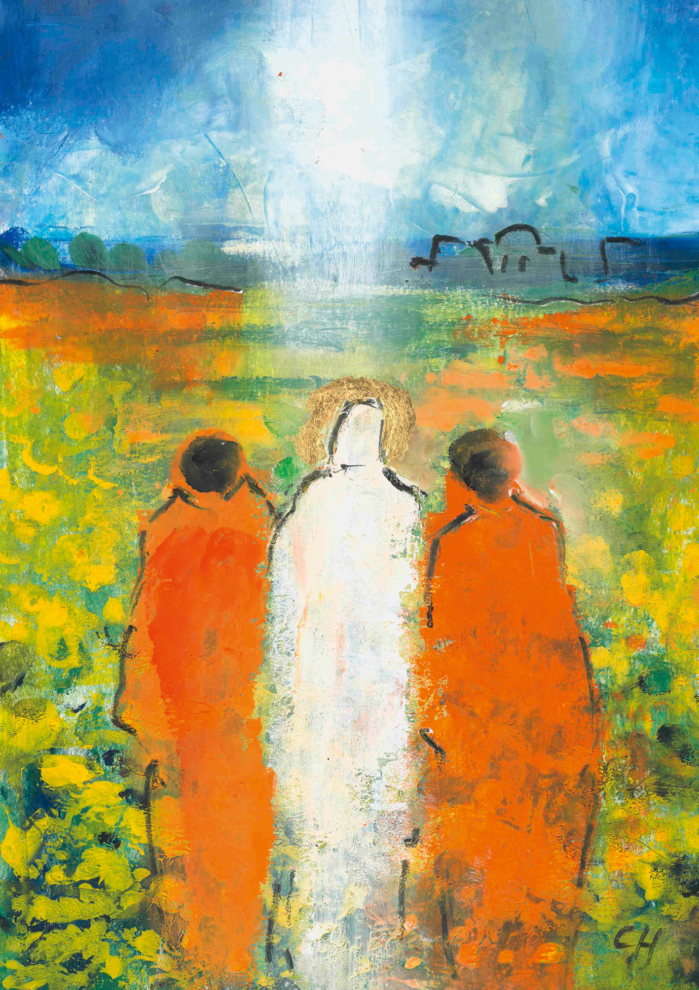 Kunst-Klappkarte - Gemeinsam auf dem Weg Kunst-Klappkarte - Gemeinsam auf dem Weg