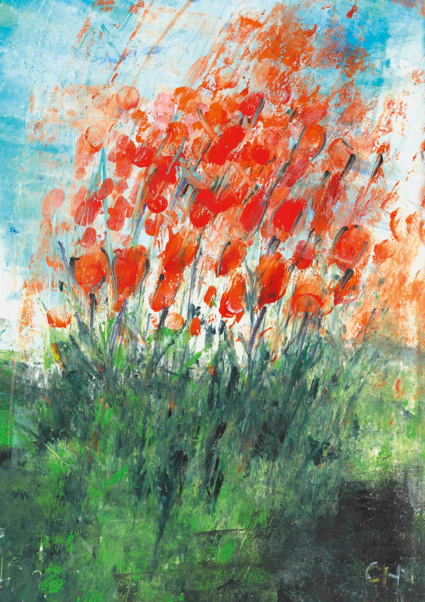 Kunst-Klappkarte - Blumen für einen besonderen Menschen