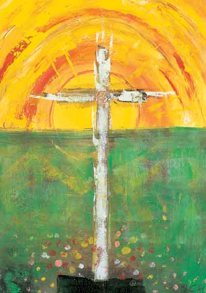 Bildchen - Kreuz im Sonnenaufgang