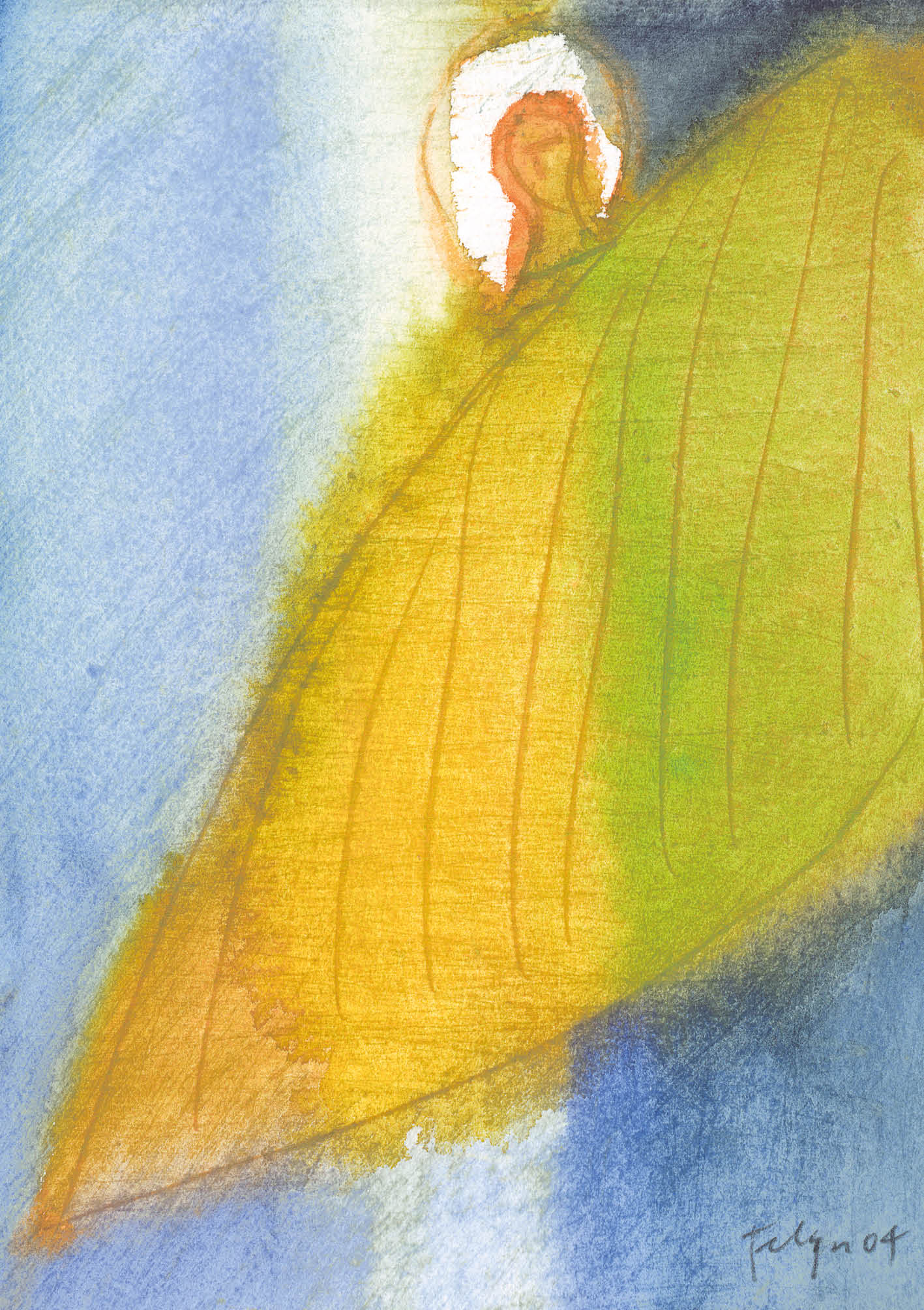 Kunst-Klappkarte - Engelsflügel