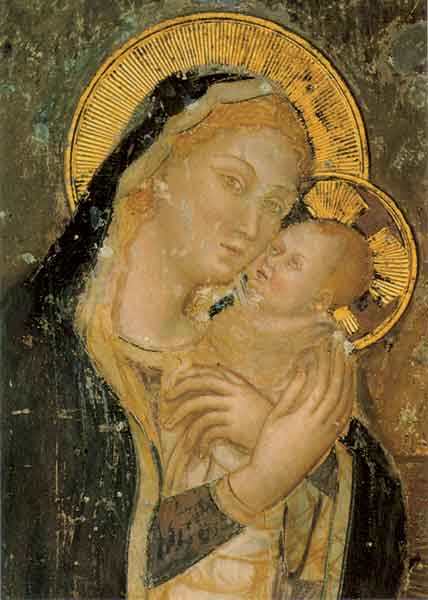 Kunst-Postkarte - Madonna mit Kind
