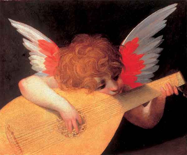 Kunst-Postkarte - Musizierender Engel