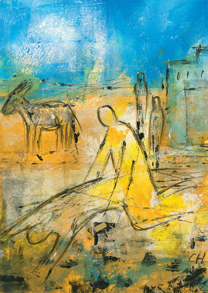 Kunst-Postkarte - Der barmherzige Samariter