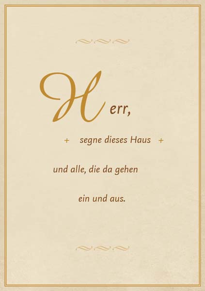 Urkunde zur Haussegnung Urkunde zur Haussegnung
