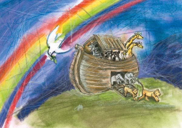 Klappkarte - Frieden bringt mir der Regenbogen Klappkarte - Frieden bringt mir der Regenbogen