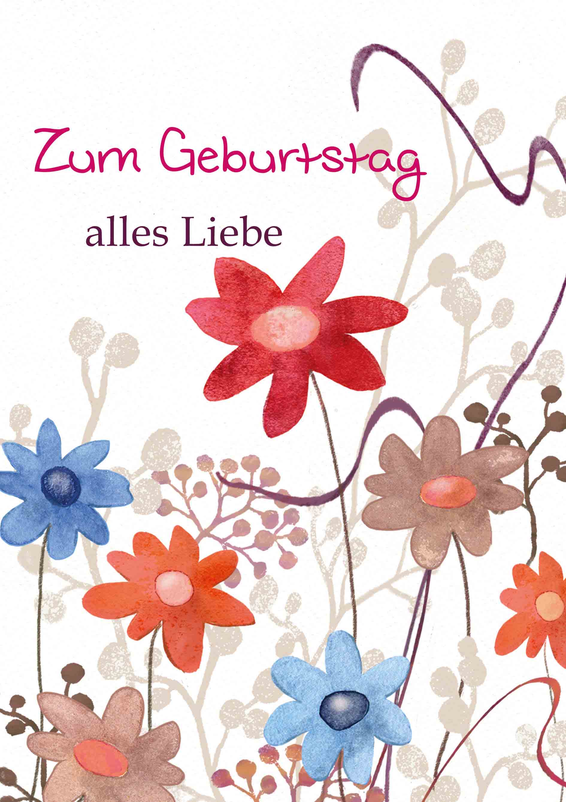 Kunst-Klappkarte - Blütentanz Kunst-Klappkarte - Blütentanz