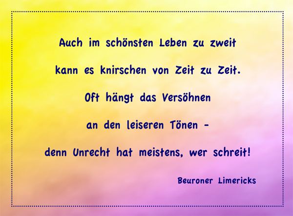 Magnet, Limerick "Leben zu zweit" Magnet, Limerick "Leben zu zweit"
