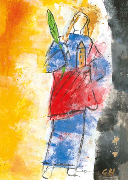 Kunst-Postkarte - Hl. Barbara