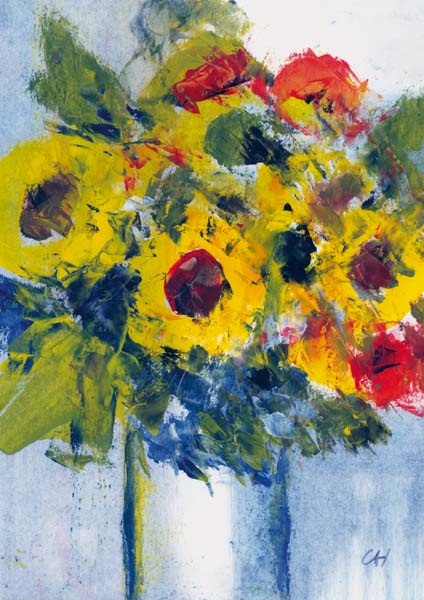 Klappkarte - Wünsche schöner Sonnenblumen
