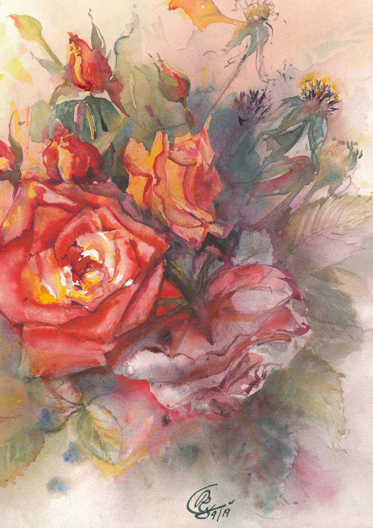  Klappkarte - Leben einer Rose