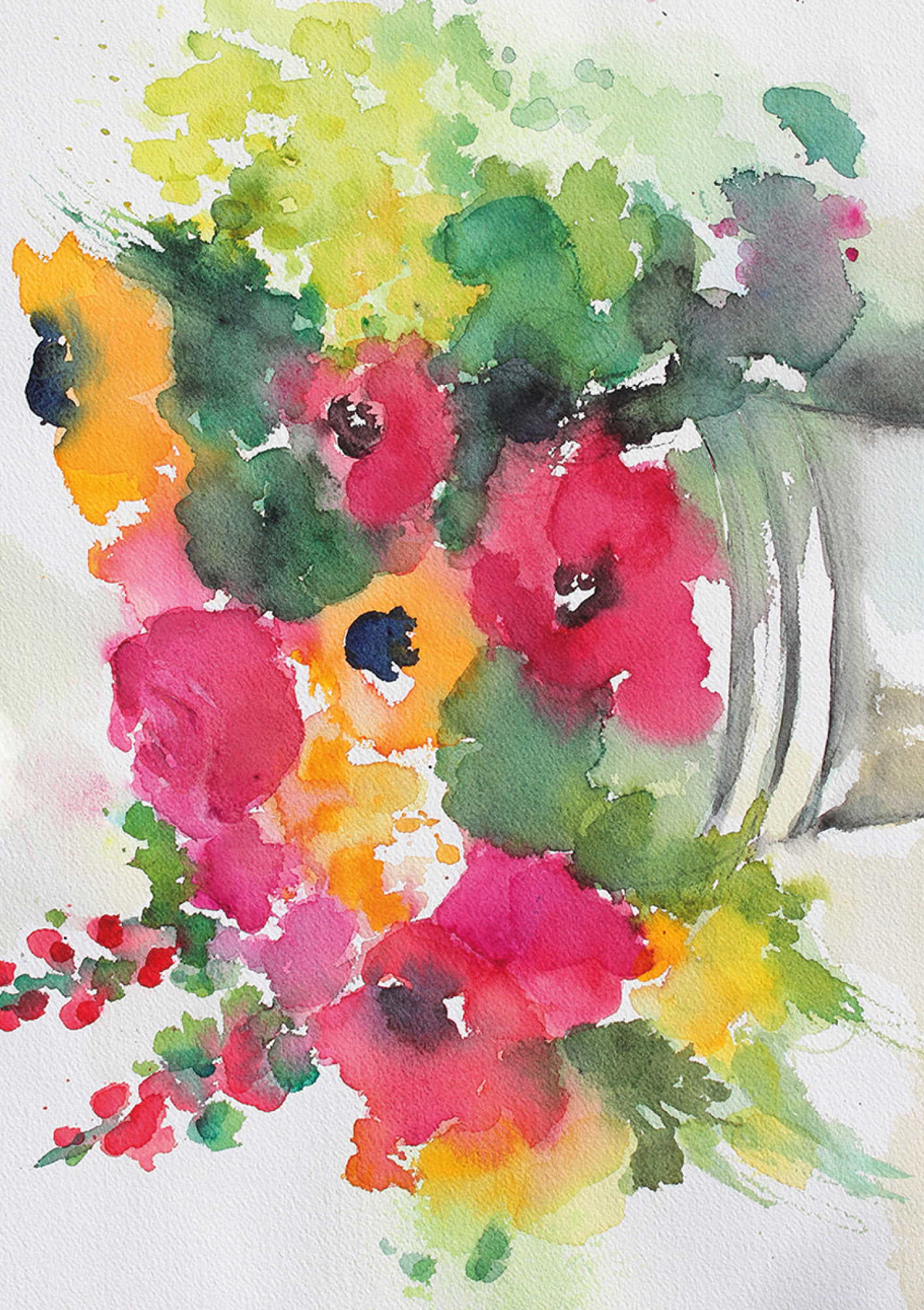 Klappkarte - Bunte Blumen Klappkarte - Bunte Blumen