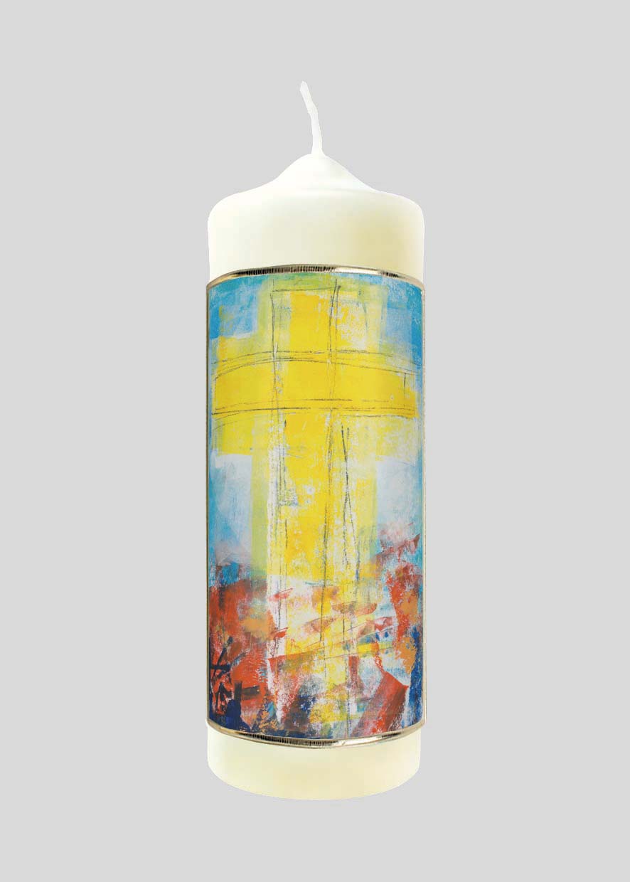 Kerze - Das Kreuz im Licht der Auferstehung Kerze - Das Kreuz im Licht der Auferstehung