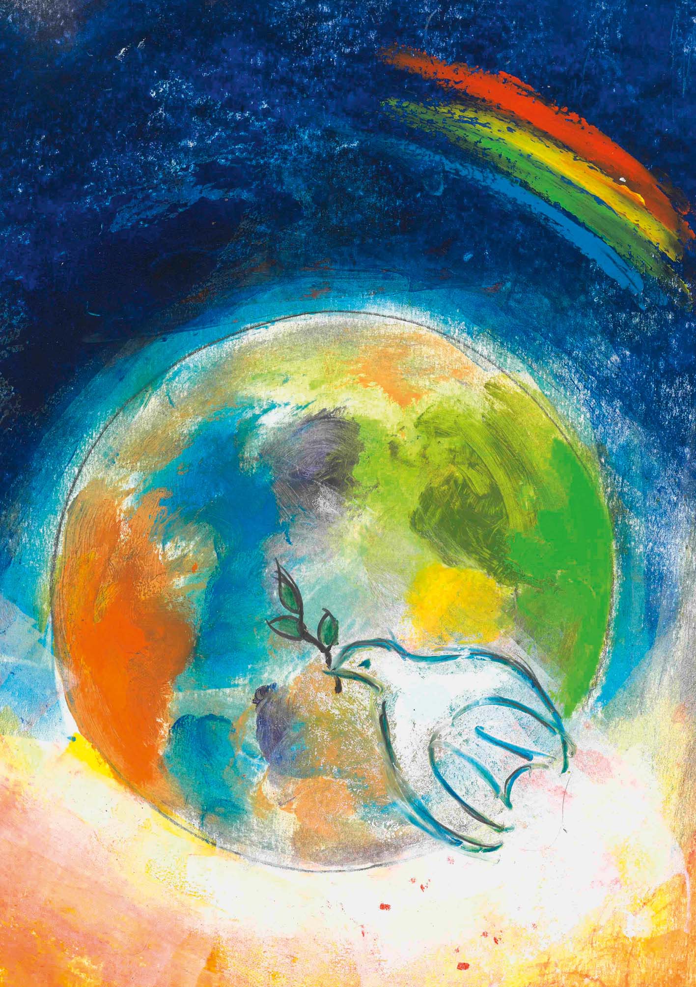 Kunst-Klappkarte - Friede für die Welt Kunst-Klappkarte - Friede für die Welt