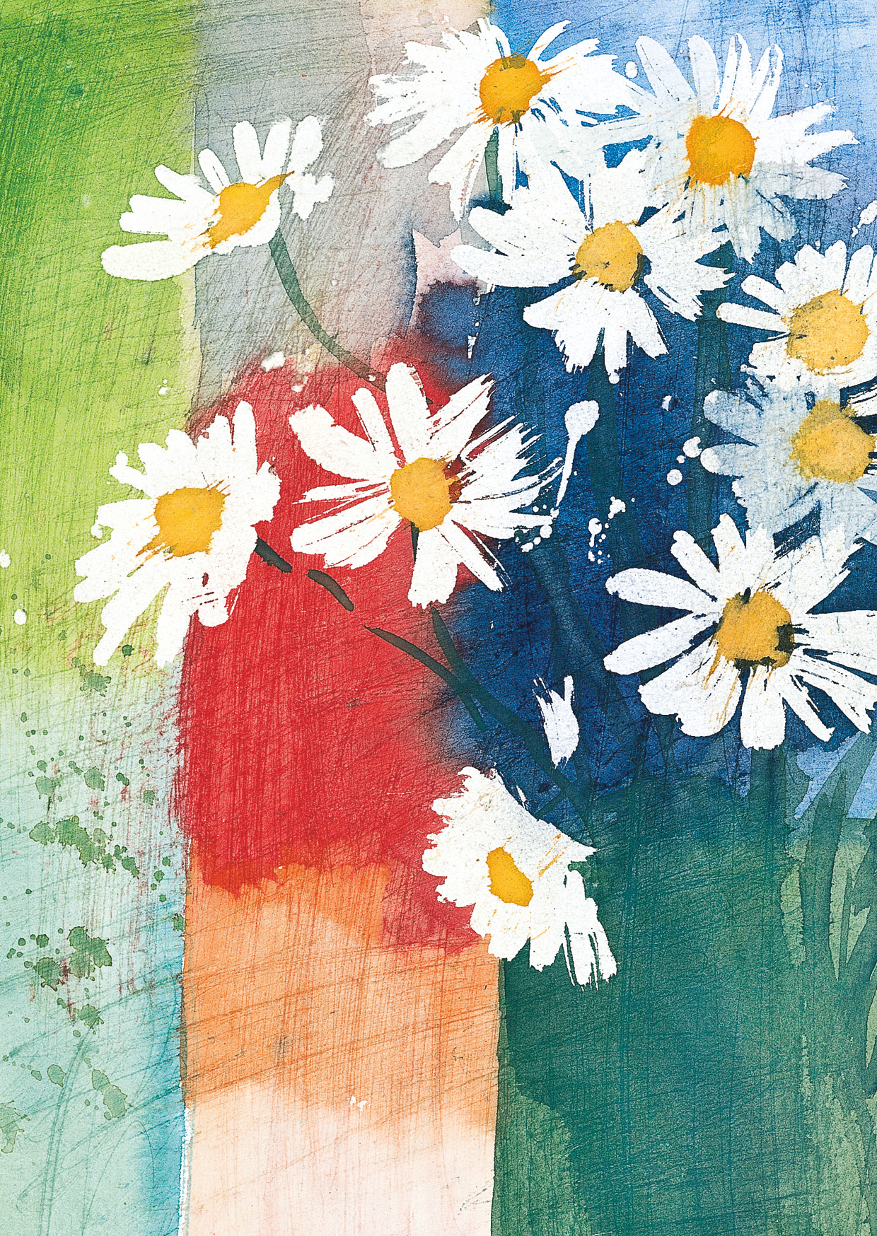 Kunst-Postkarte - Andreas Felger - Margeriten