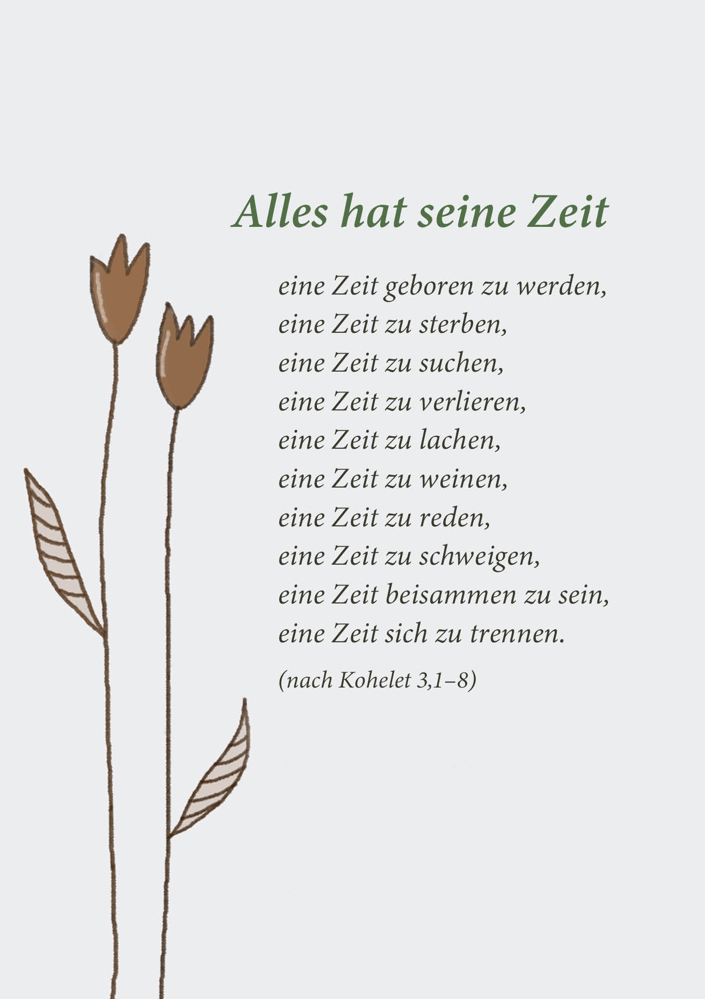 Kunst-Klappkarte - Alles hat seine Zeit