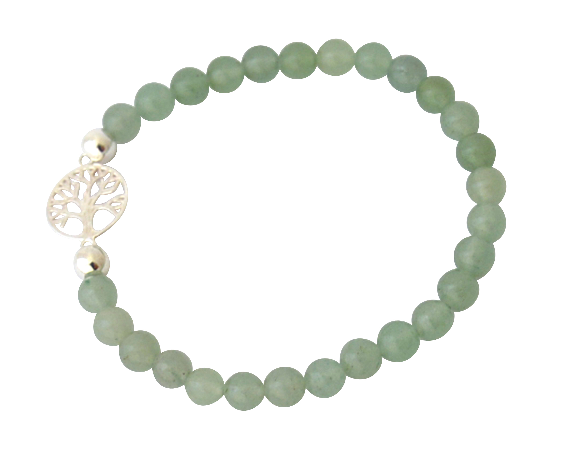 Halb-Edelstein-Armband mit Lebensbaum "Aventurin" Halb-Edelstein-Armband mit Lebensbaum "Aventurin"